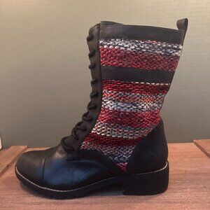 Sofft Womens Multicolor Lace Up Leather 1.5" Heel Boots Size 7.5M